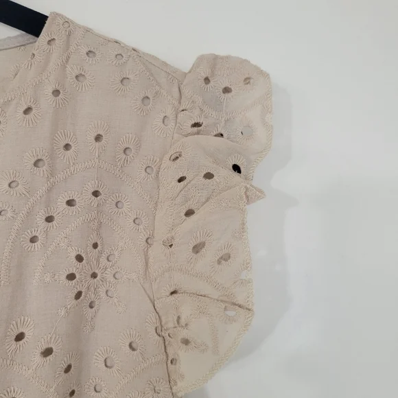 NWT Simplee Tan Eyelet High Waist Dress Size Large - Picture 7 of 12